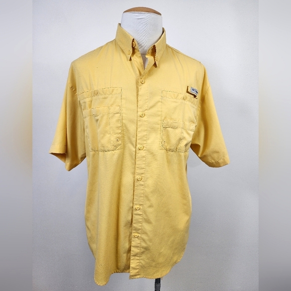 Columbia PFG Men's Yellow Lightweight Fishing Performance Shirt, sz LG (no tag) - Picture 1 of 16
